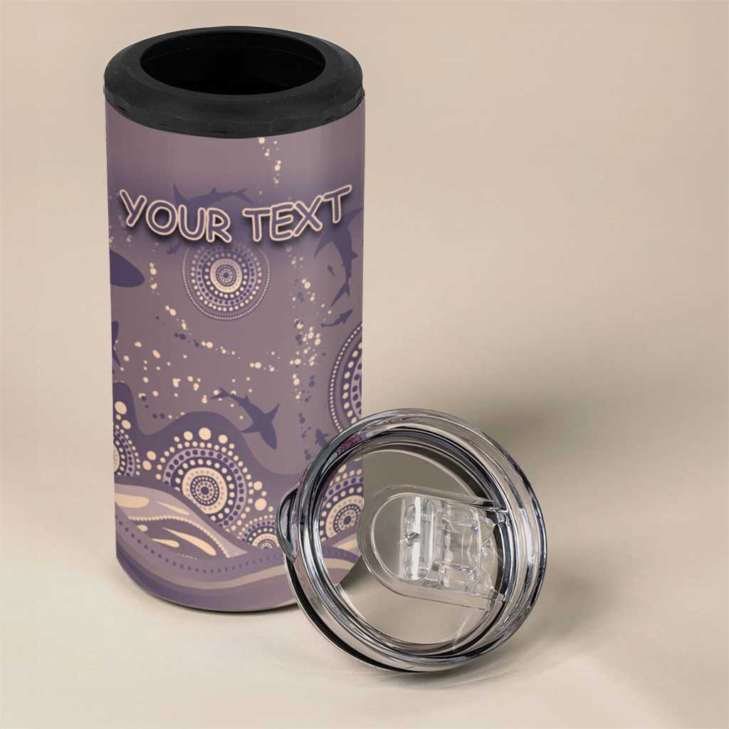 Personalised NAIDOC Week 2026 4 in 1 Can Cooler Tumbler Shark Pattern Coastal Style
