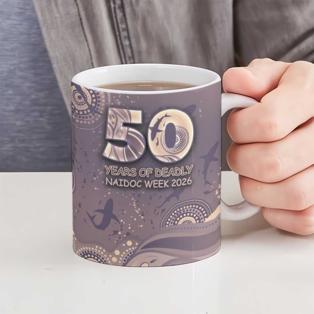 Personalised NAIDOC Week 2026 Ceramic Mug Shark Pattern Coastal Style