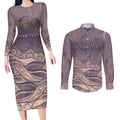 Personalised NAIDOC Week 2026 Couples Matching Long Sleeve Bodycon Dress and Long Sleeve Button Shirt Shark Pattern Coastal Style