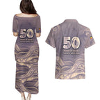 Personalised NAIDOC Week 2026 Couples Matching Puletasi and Hawaiian Shirt Shark Pattern Coastal Style