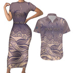 Personalised NAIDOC Week 2026 Couples Matching Short Sleeve Bodycon Dress and Hawaiian Shirt Shark Pattern Coastal Style