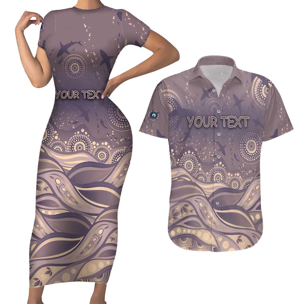 Personalised NAIDOC Week 2026 Couples Matching Short Sleeve Bodycon Dress and Hawaiian Shirt Shark Pattern Coastal Style