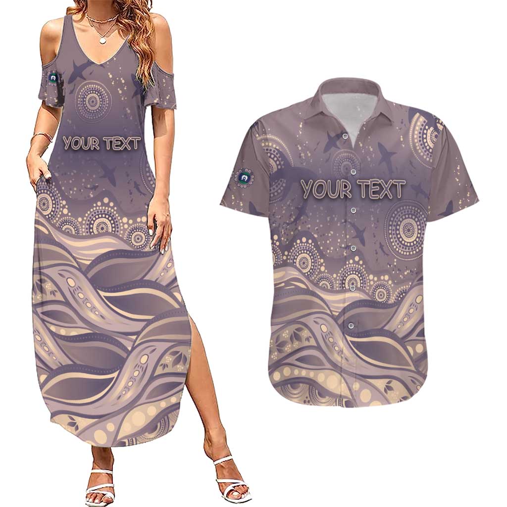Personalised NAIDOC Week 2026 Couples Matching Summer Maxi Dress and Hawaiian Shirt Shark Pattern Coastal Style