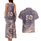 Personalised NAIDOC Week 2026 Couples Matching Tank Maxi Dress and Hawaiian Shirt Shark Pattern Coastal Style