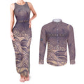 Personalised NAIDOC Week 2026 Couples Matching Tank Maxi Dress and Long Sleeve Button Shirt Shark Pattern Coastal Style