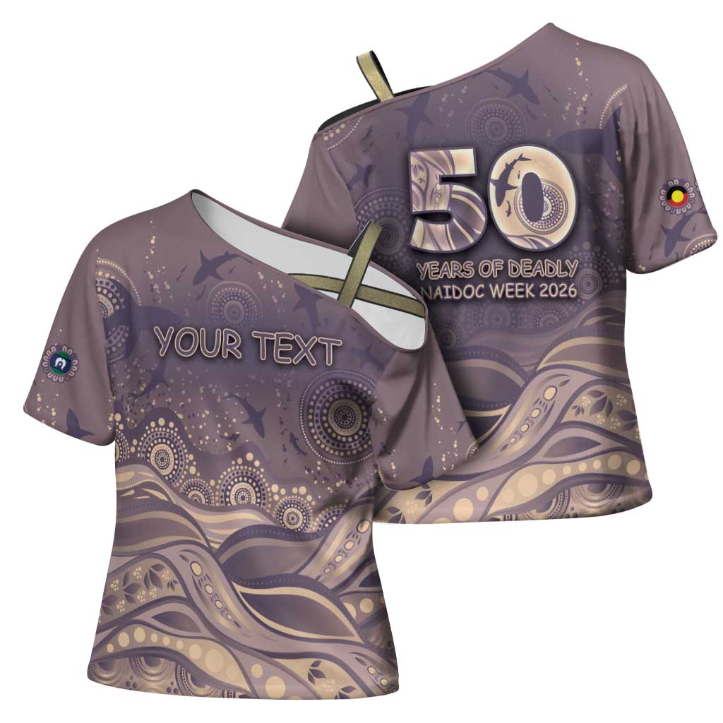 Personalised NAIDOC Week 2026 Cross Shoulder Shirt Shark Pattern Coastal Style