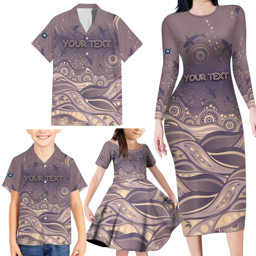 Personalised NAIDOC Week 2026 Family Matching Long Sleeve Bodycon Dress and Hawaiian Shirt Shark Pattern Coastal Style