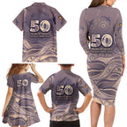 Personalised NAIDOC Week 2026 Family Matching Long Sleeve Bodycon Dress and Hawaiian Shirt Shark Pattern Coastal Style