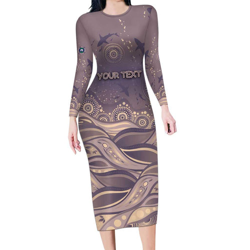 Personalised NAIDOC Week 2026 Family Matching Long Sleeve Bodycon Dress and Hawaiian Shirt Shark Pattern Coastal Style