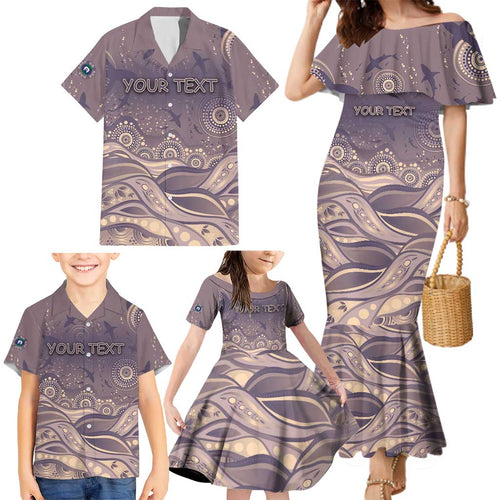 Personalised NAIDOC Week 2026 Family Matching Mermaid Dress and Hawaiian Shirt Shark Pattern Coastal Style
