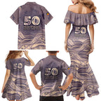 Personalised NAIDOC Week 2026 Family Matching Mermaid Dress and Hawaiian Shirt Shark Pattern Coastal Style