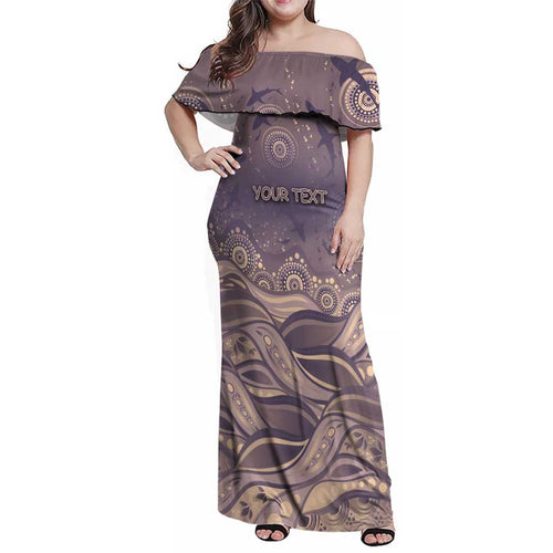 Personalised NAIDOC Week 2026 Family Matching Off Shoulder Maxi Dress and Hawaiian Shirt Shark Pattern Coastal Style