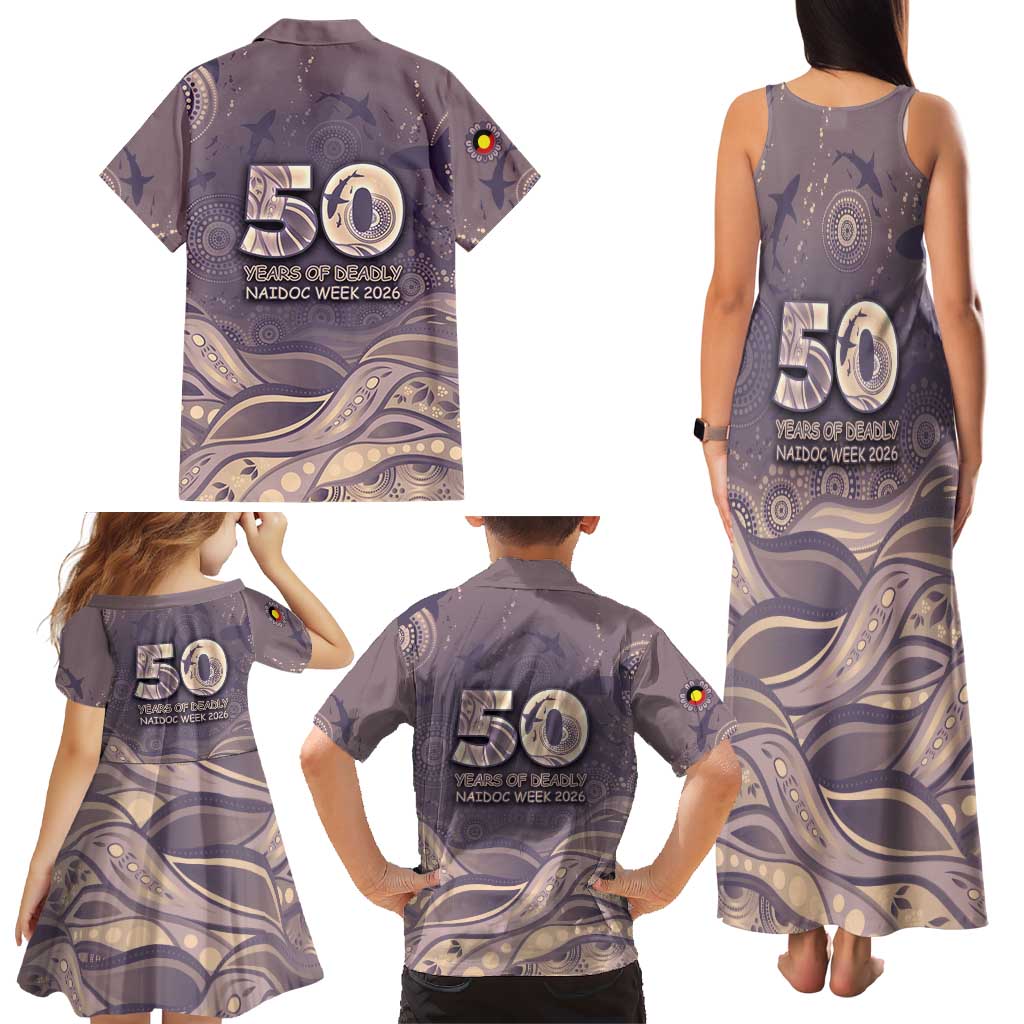 Personalised NAIDOC Week 2026 Family Matching Tank Maxi Dress and Hawaiian Shirt Shark Pattern Coastal Style