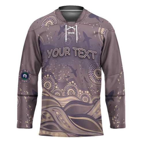 Personalised NAIDOC Week 2026 Hockey Jersey Shark Pattern Coastal Style