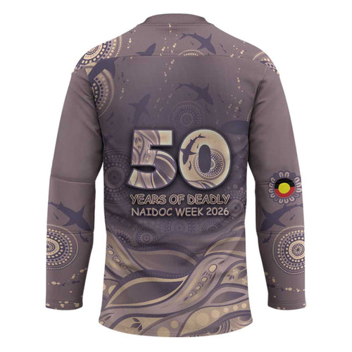 Personalised NAIDOC Week 2026 Hockey Jersey Shark Pattern Coastal Style
