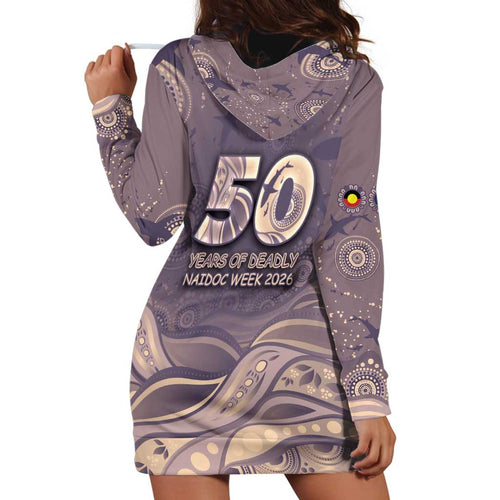 Personalised NAIDOC Week 2026 Hoodie Dress Shark Pattern Coastal Style