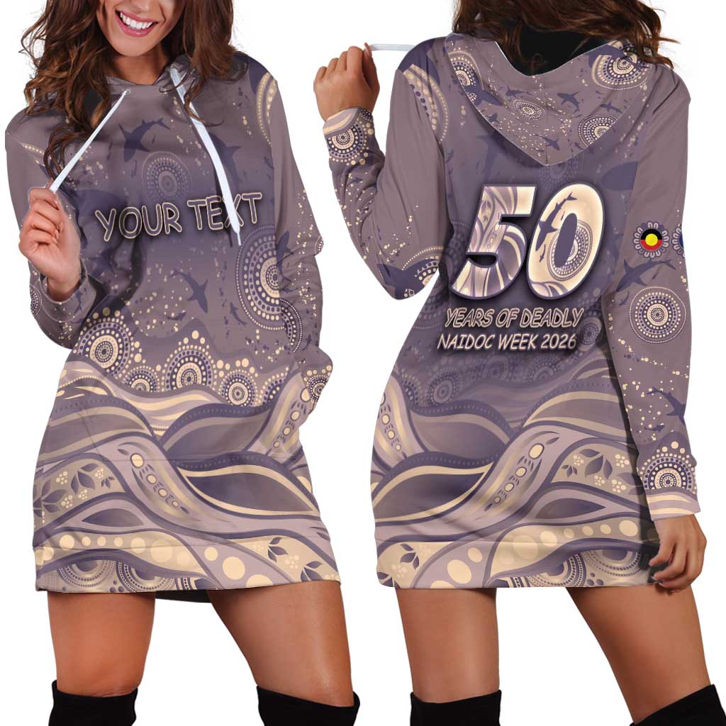 Personalised NAIDOC Week 2026 Hoodie Dress Shark Pattern Coastal Style
