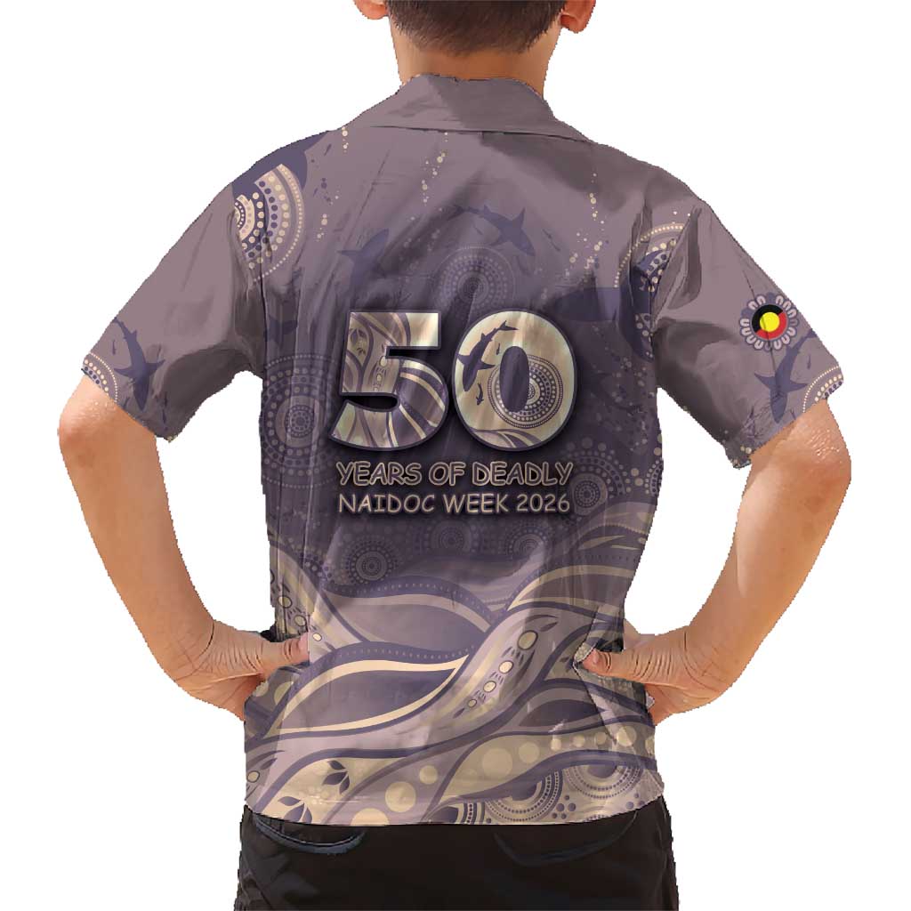 Personalised NAIDOC Week 2026 Kid Hawaiian Shirt Shark Pattern Coastal Style