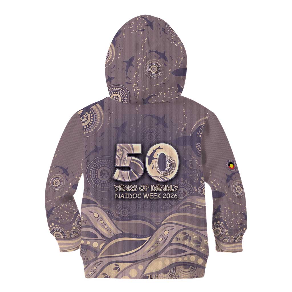 Personalised NAIDOC Week 2026 Kid Hoodie Shark Pattern Coastal Style