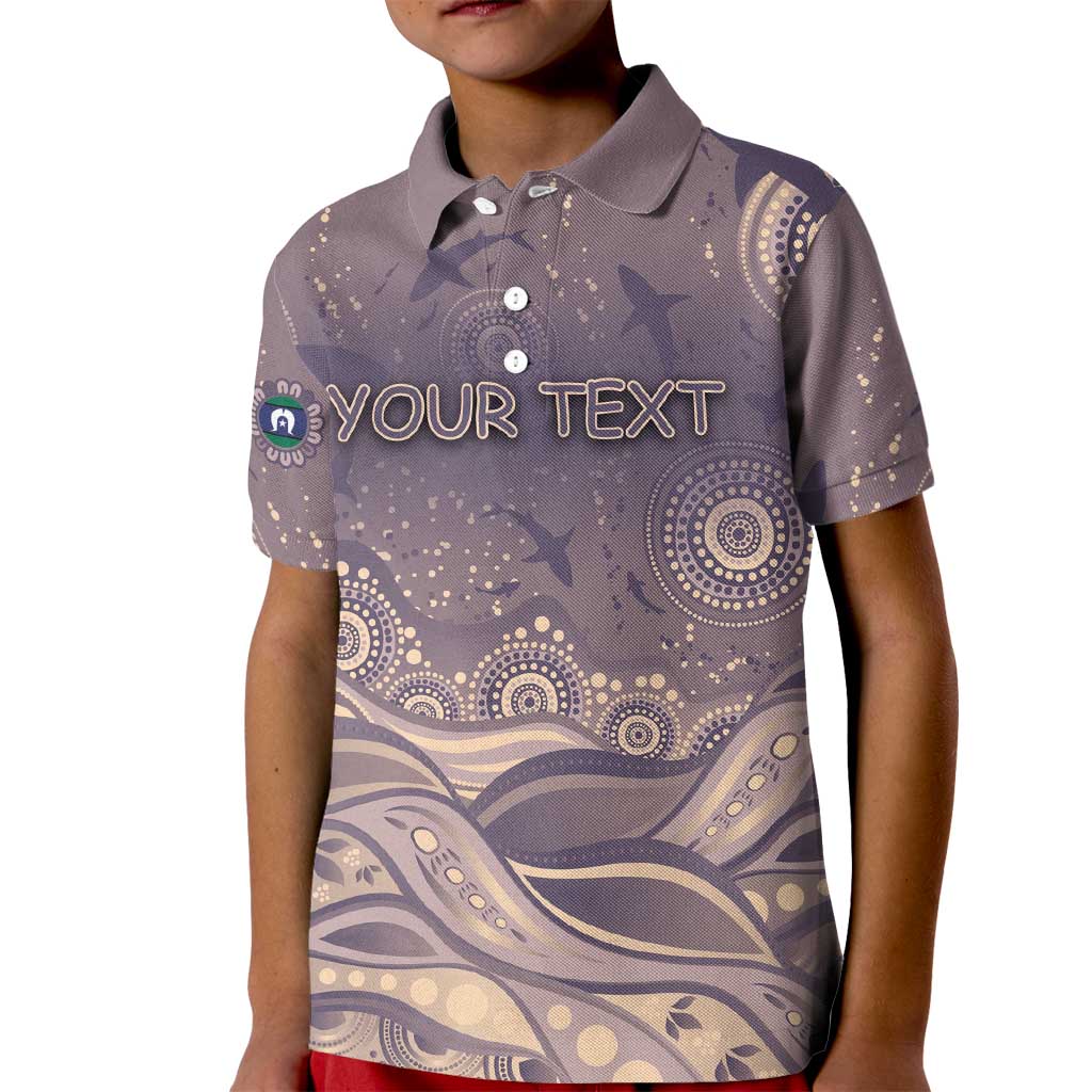 Personalised NAIDOC Week 2026 Kid Polo Shirt Shark Pattern Coastal Style
