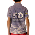 Personalised NAIDOC Week 2026 Kid Polo Shirt Shark Pattern Coastal Style