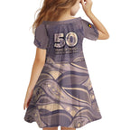 Personalised NAIDOC Week 2026 Kid Short Sleeve Dress Shark Pattern Coastal Style