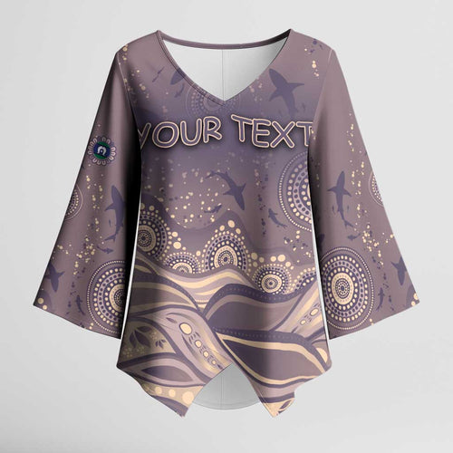 Personalised NAIDOC Week 2026 Kimono Sleeve Blouse Shark Pattern Coastal Style
