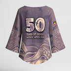 Personalised NAIDOC Week 2026 Kimono Sleeve Blouse Shark Pattern Coastal Style