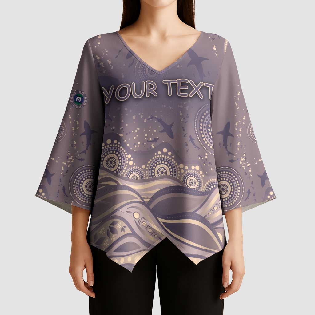 Personalised NAIDOC Week 2026 Kimono Sleeve Blouse Shark Pattern Coastal Style