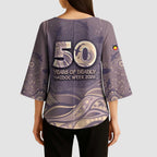Personalised NAIDOC Week 2026 Kimono Sleeve Blouse Shark Pattern Coastal Style