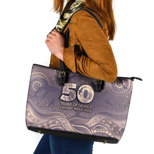 NAIDOC Week 2026 Leather Tote Bag Shark Pattern Coastal Style