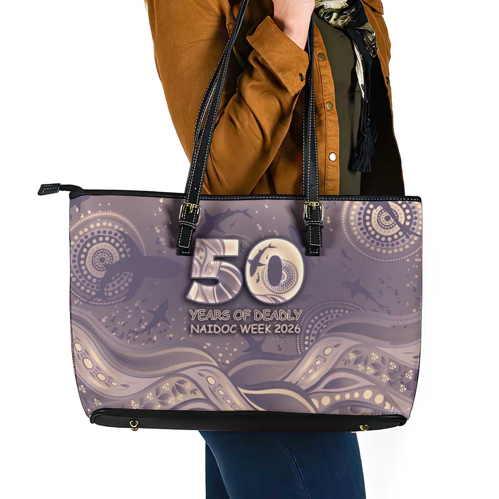 NAIDOC Week 2026 Leather Tote Bag Shark Pattern Coastal Style