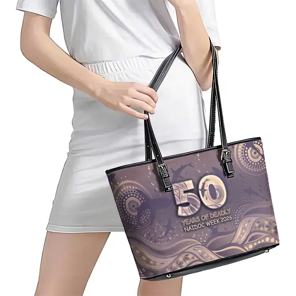 NAIDOC Week 2026 Leather Tote Bag Shark Pattern Coastal Style