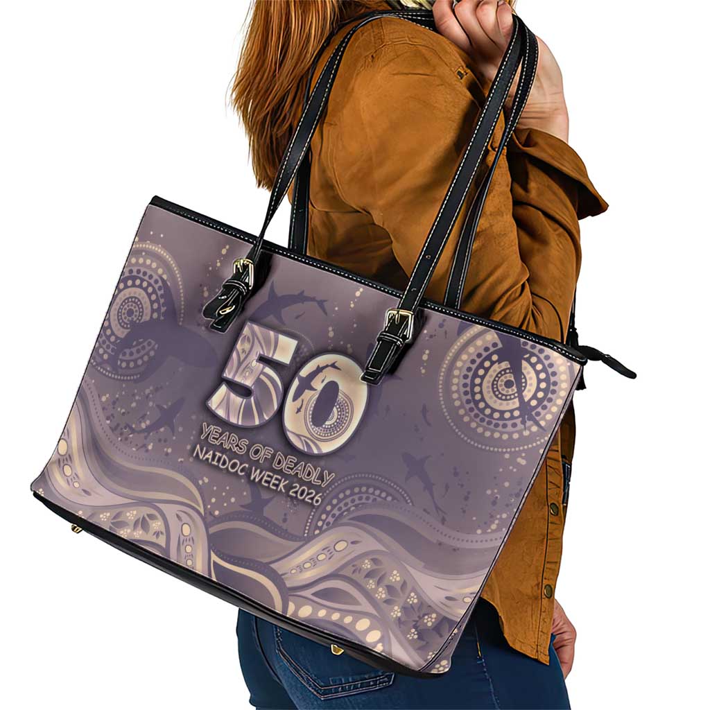 NAIDOC Week 2026 Leather Tote Bag Shark Pattern Coastal Style