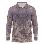 Personalised NAIDOC Week 2026 Long Sleeve Polo Shirt Shark Pattern Coastal Style