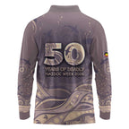 Personalised NAIDOC Week 2026 Long Sleeve Polo Shirt Shark Pattern Coastal Style