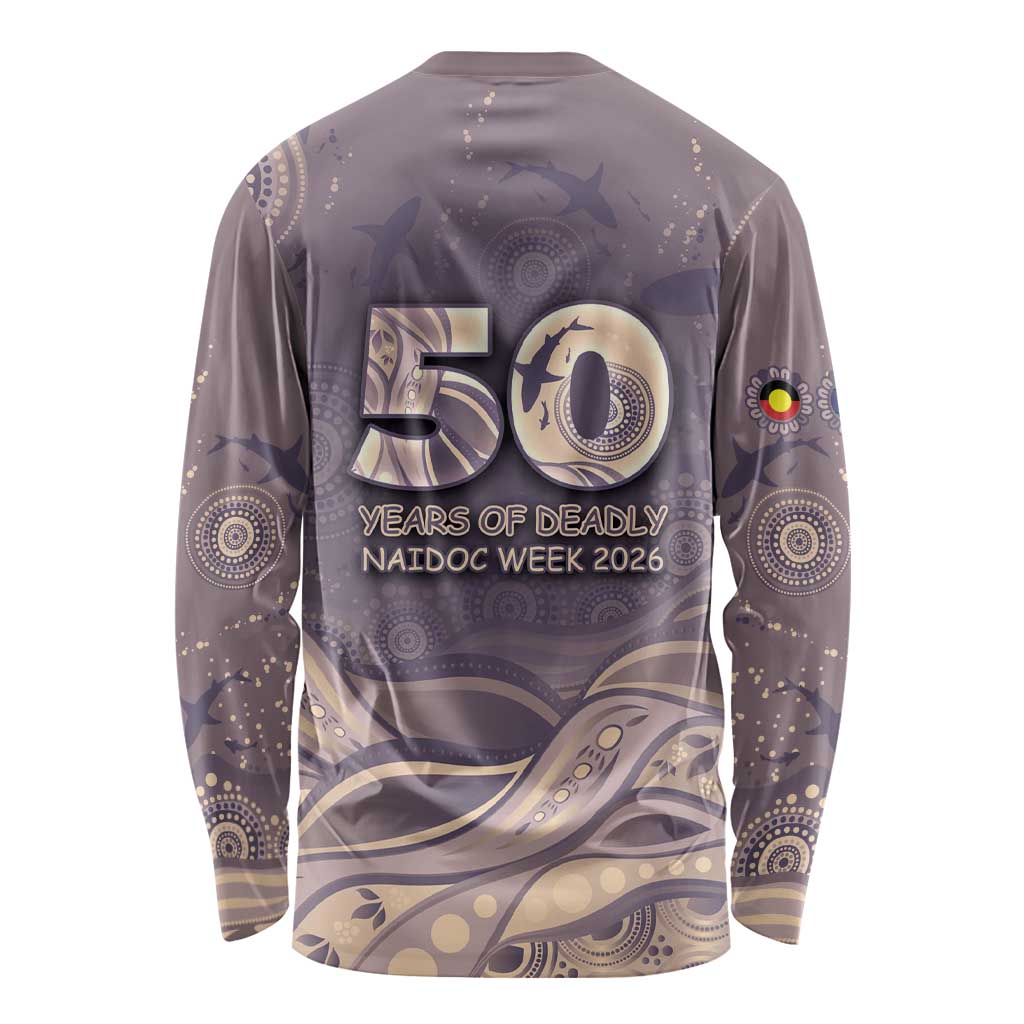 Personalised NAIDOC Week 2026 Long Sleeve Shirt Shark Pattern Coastal Style