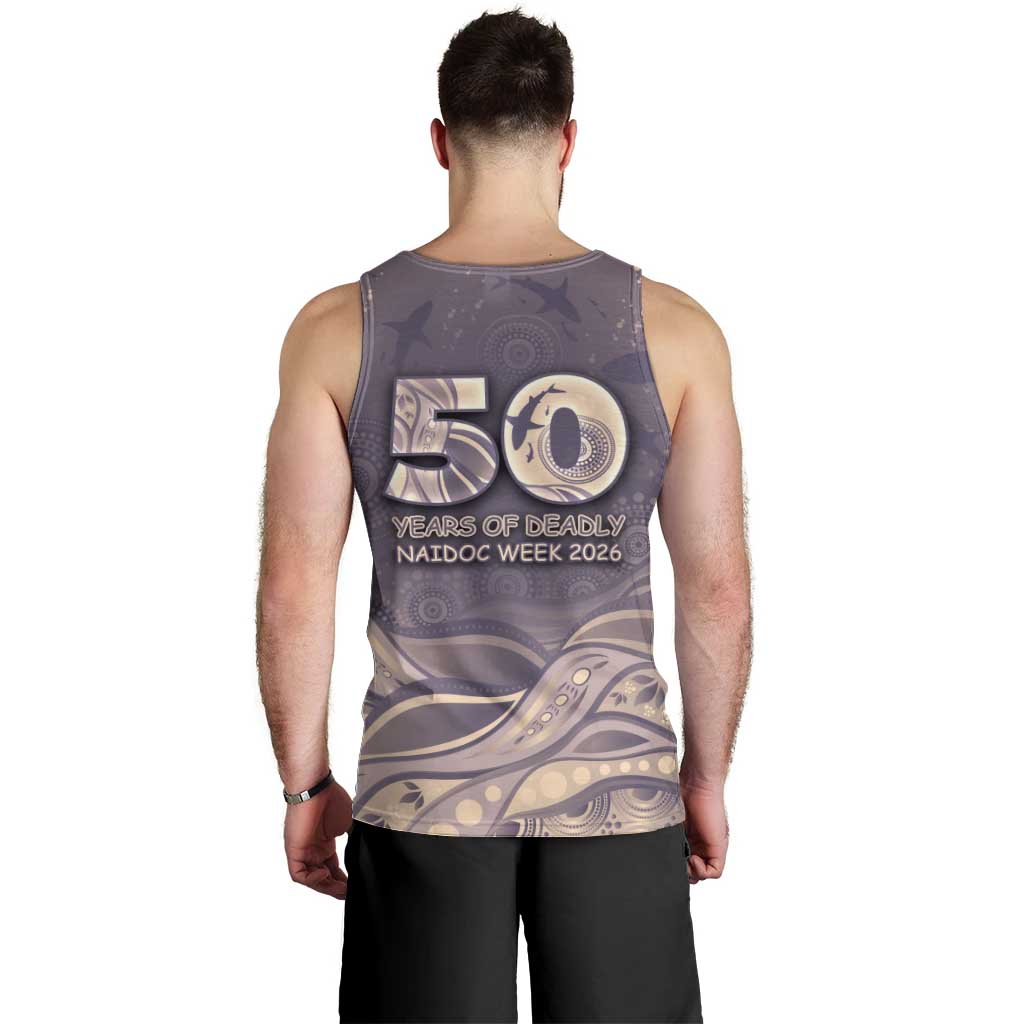 Personalised NAIDOC Week 2026 Men Tank Top Shark Pattern Coastal Style