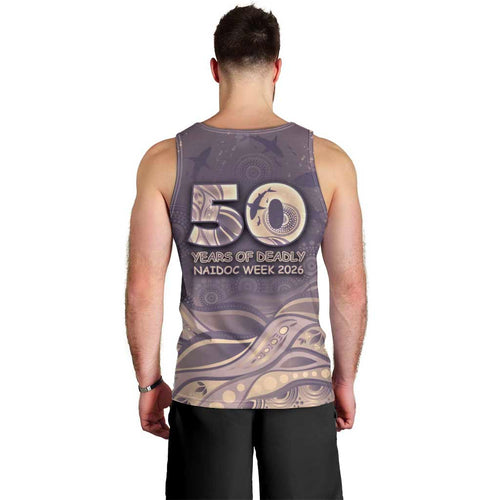 Personalised NAIDOC Week 2026 Men Tank Top Shark Pattern Coastal Style