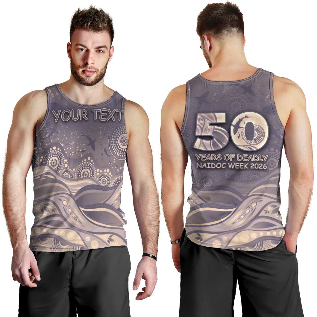 Personalised NAIDOC Week 2026 Men Tank Top Shark Pattern Coastal Style
