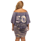 Personalised NAIDOC Week 2026 Off Shoulder Short Dress Shark Pattern Coastal Style