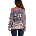 Personalised NAIDOC Week 2026 Off Shoulder Sweater Shark Pattern Coastal Style