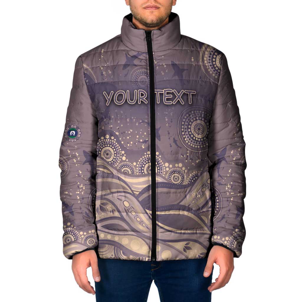 Personalised NAIDOC Week 2026 Padded Jacket Shark Pattern Coastal Style