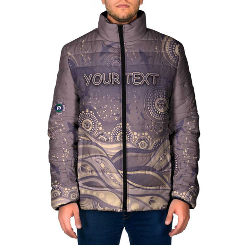 Personalised NAIDOC Week 2026 Padded Jacket Shark Pattern Coastal Style