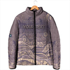Personalised NAIDOC Week 2026 Padded Jacket Shark Pattern Coastal Style