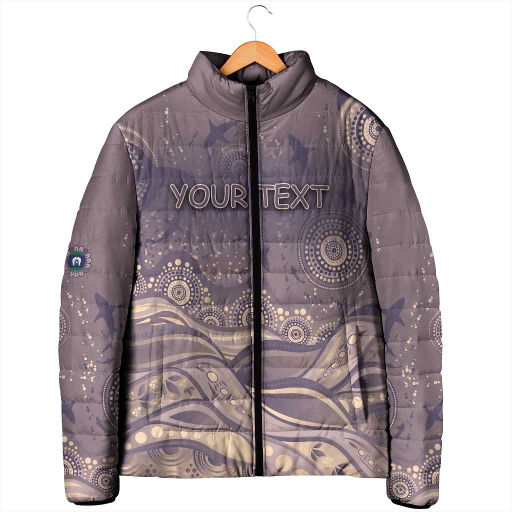 Personalised NAIDOC Week 2026 Padded Jacket Shark Pattern Coastal Style