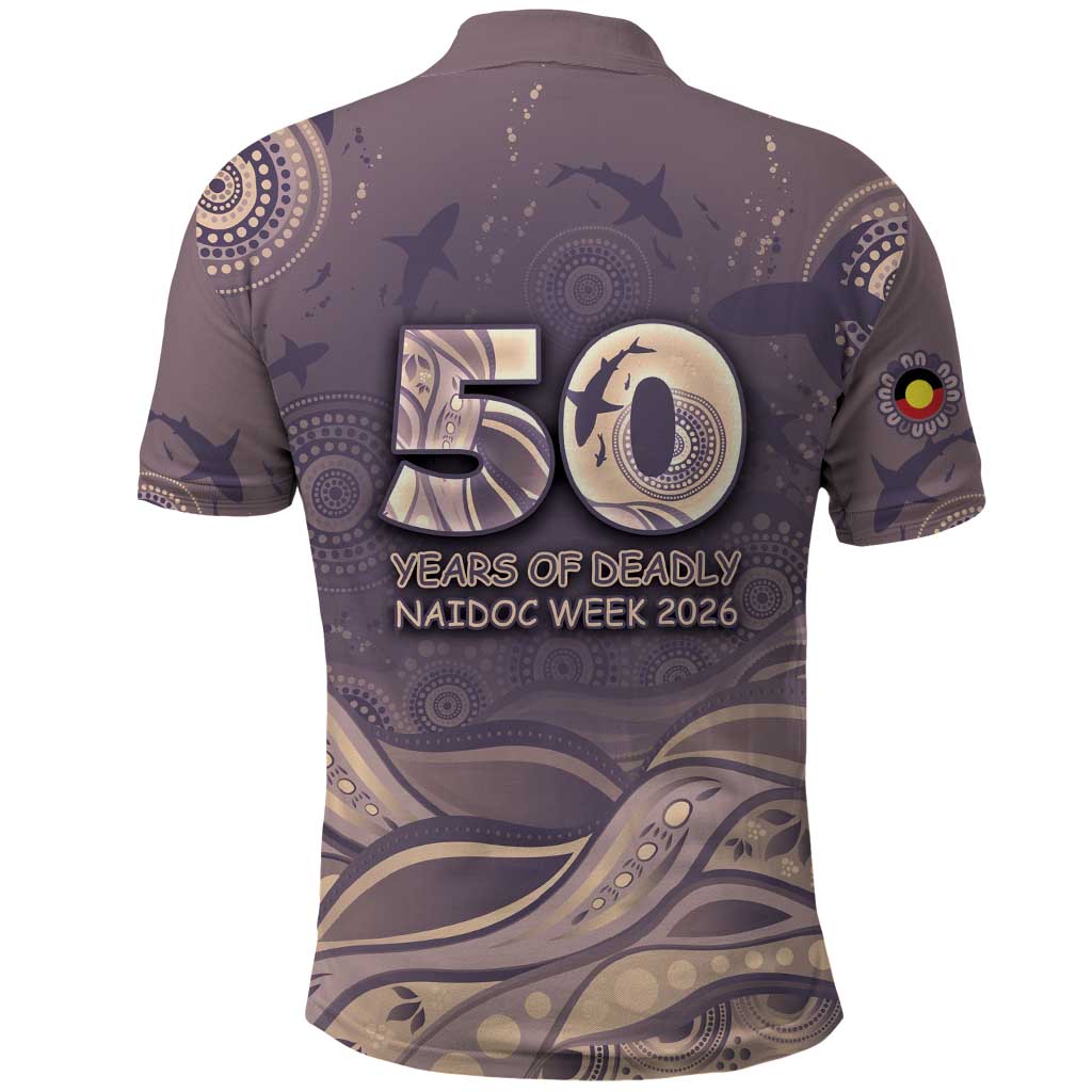 Personalised NAIDOC Week 2026 Polo Shirt Shark Pattern Coastal Style