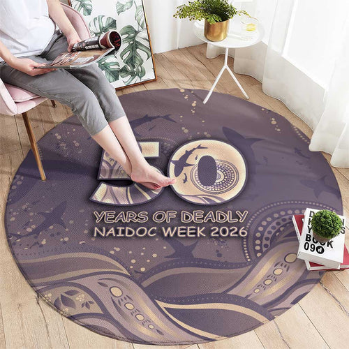 NAIDOC Week 2026 Round Carpet Shark Pattern Coastal Style