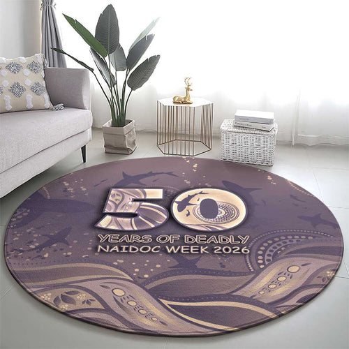 NAIDOC Week 2026 Round Carpet Shark Pattern Coastal Style