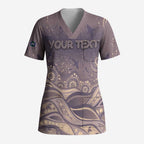 Personalised NAIDOC Week 2026 Scrub Top Shark Pattern Coastal Style